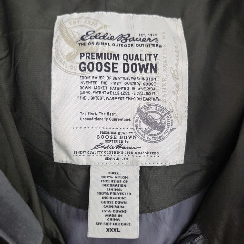 EDDIE BAUER Mens XXL Blue Nylon‎ Down Insulated Lightweight Puffer Vest